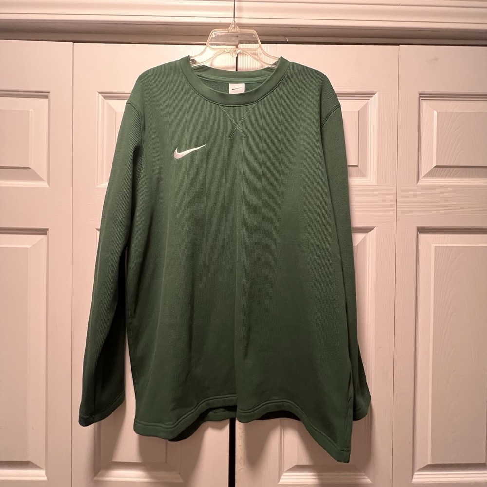 Nike DV6750-341 XL Hunter Dark Green Waffle Weave Fleece Lined LS Sweatshirt